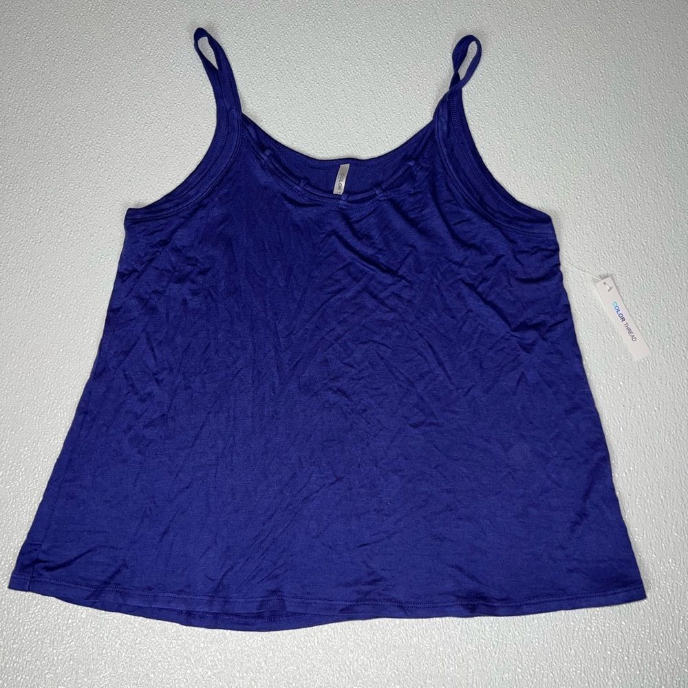 Color Thread Purple Flowy Tank Top Size Large NWT